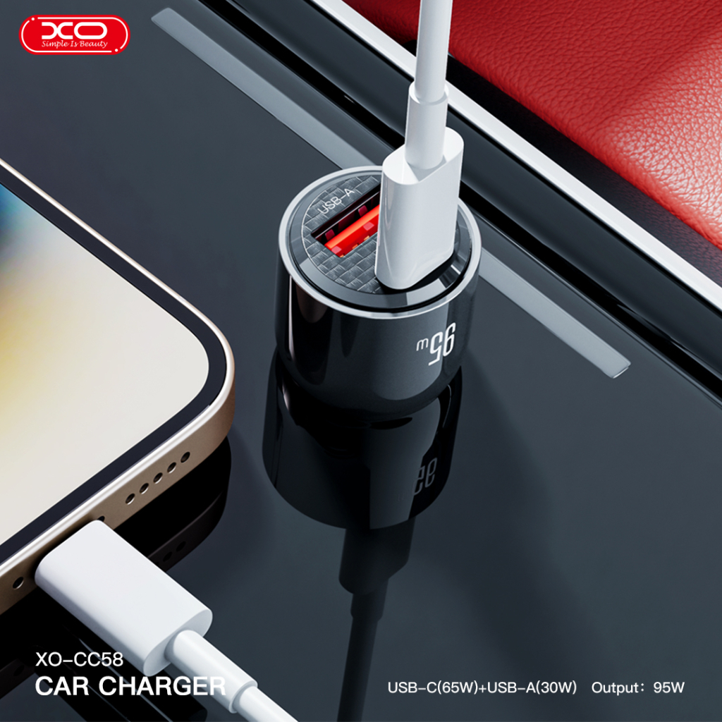 Зарядний пристрій XO CC58 USB-C PD65W + USB-A 30W Gray (CC58_Tarnish) - зображення 3