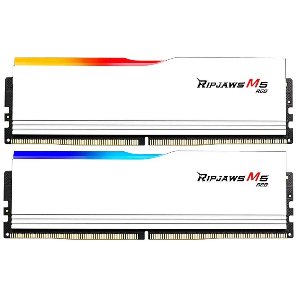 Модуль пам'яті для комп'ютера DDR5 64GB (2x32GB) 6400 MHz Ripjaws M5 RGB Matte White G.Skill (F5-6400J3239G32GX2-RM5RW) - зображення 1