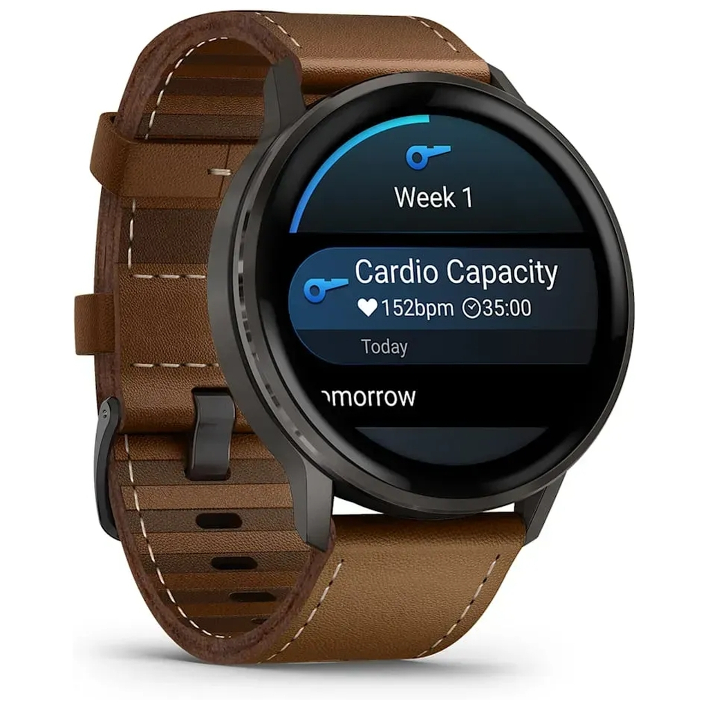 Смарт-годинник Garmin Venu 4 (45mm), Black w/ Slate + Leather, GPS смарт-годинник (010-03014-03) - изображение 4