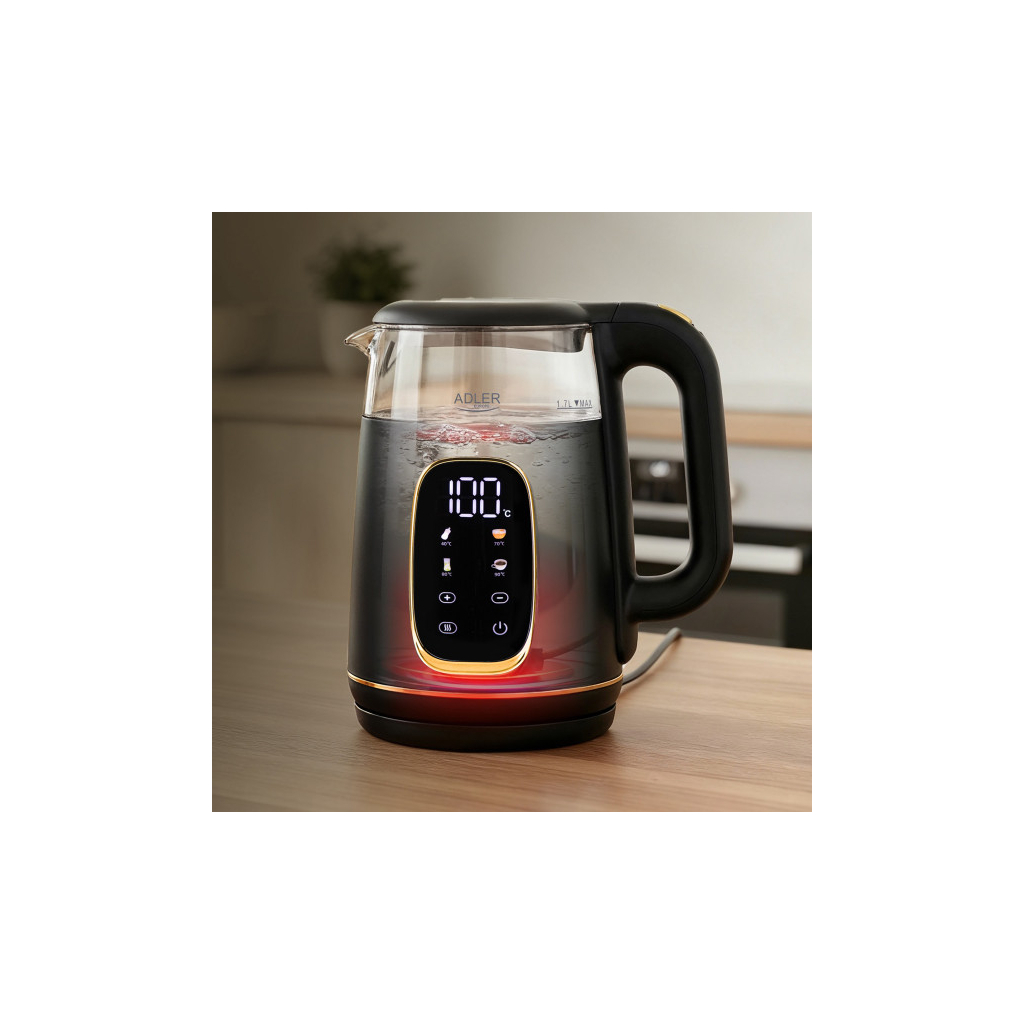 Електрочайник Adler AD 1305 black gold - зображення 9