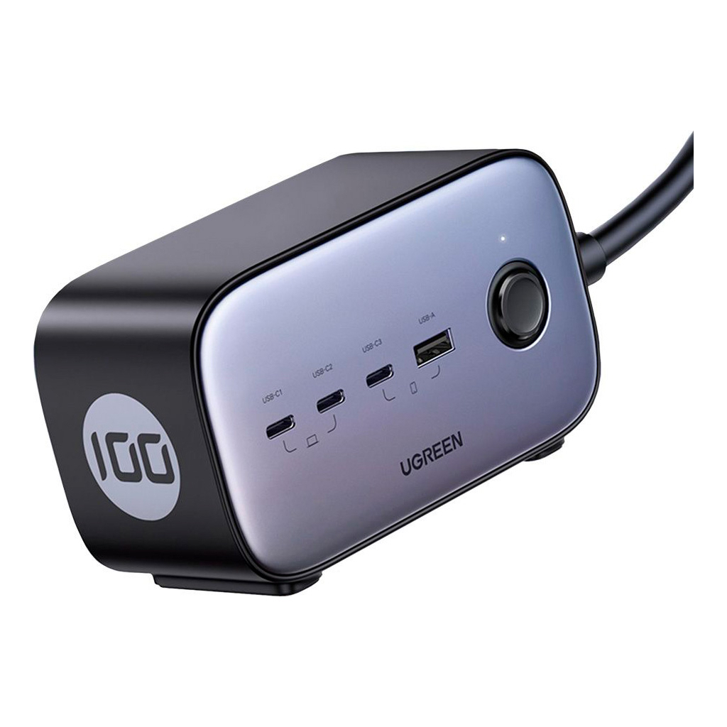 Зарядний пристрій Ugreen 4xUSB 100W Nexode Pro (3хUSB-C+USB-A+2хSchuko) CD270 (60167) - зображення 3