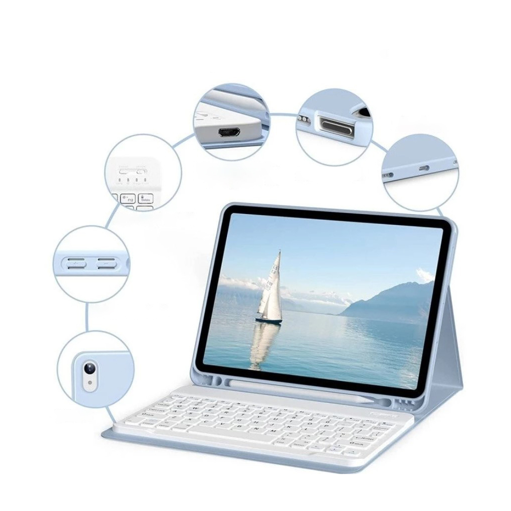 Чохол до планшета BeCover with keyboard Apple iPad Mini 6 2021 Light Blue (712989) - зображення 3