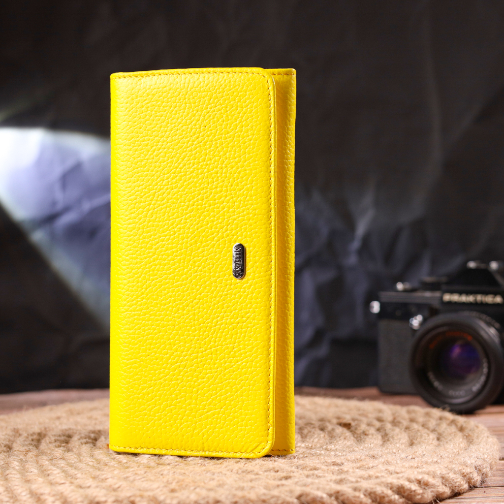 Гаманець Canpellini З натуральної шкіри флотар Лимонний (21612) - зображення 8