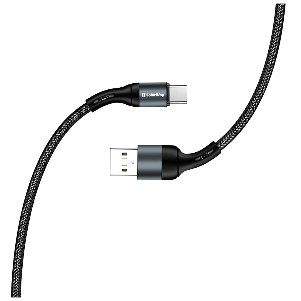Дата кабель USB 2.0 AM to USB-C 1.0m nylon black ColorWay (CW-CBUC045-BK) - зображення 6