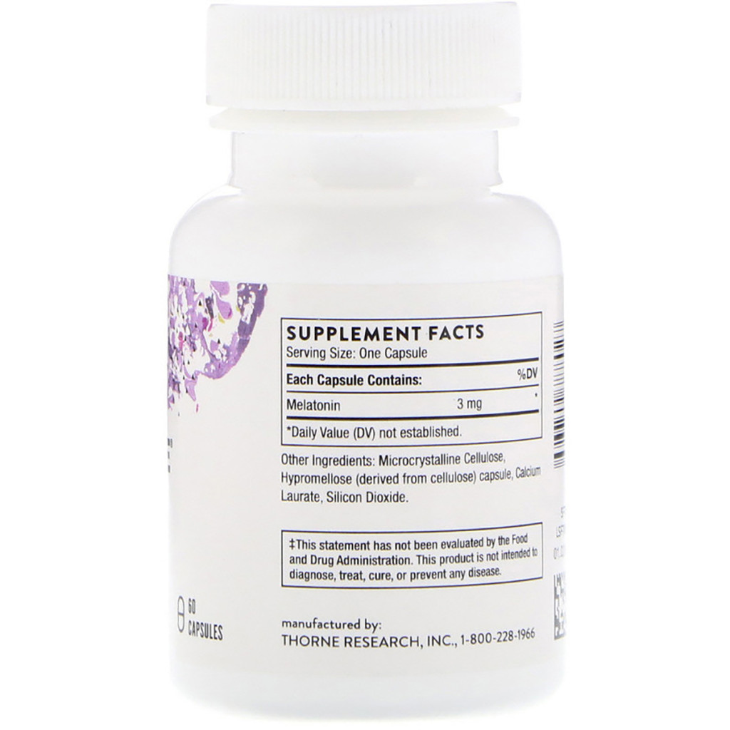 Амінокислота Thorne Research Мелатонін-3, Melaton-3, 60 капсул (THR-78802) - зображення 2