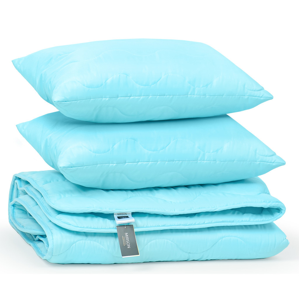 Ковдра MirSon Набір Eco-Soft Всесезонний №1697 Eco Light Blue Ковдра + под (2200002655460) - зображення 5