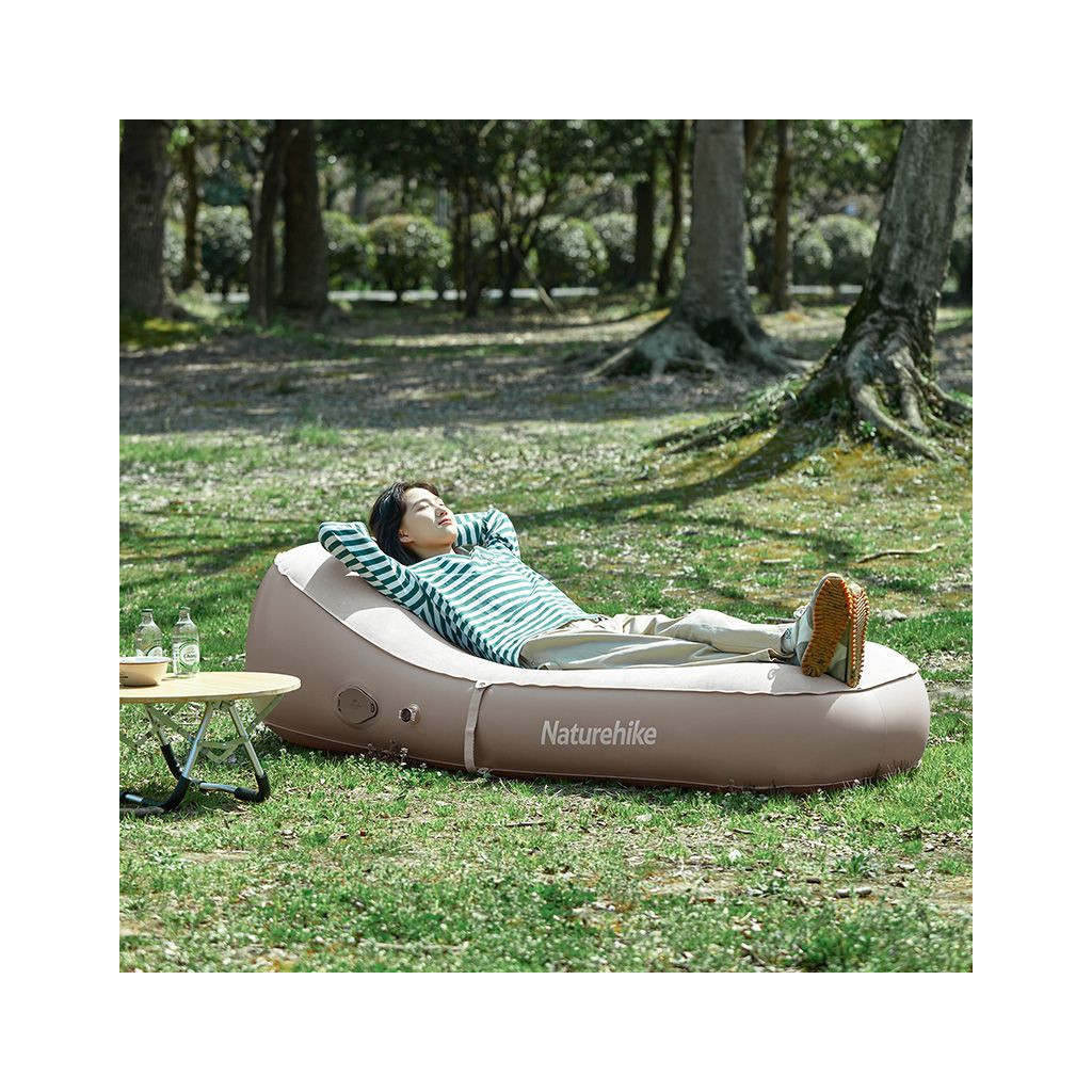 Матрац надувний Naturehike CNH22DZ027 з підголовником та помпою 180 х 76 см бежевий (6975641885450) - зображення 7