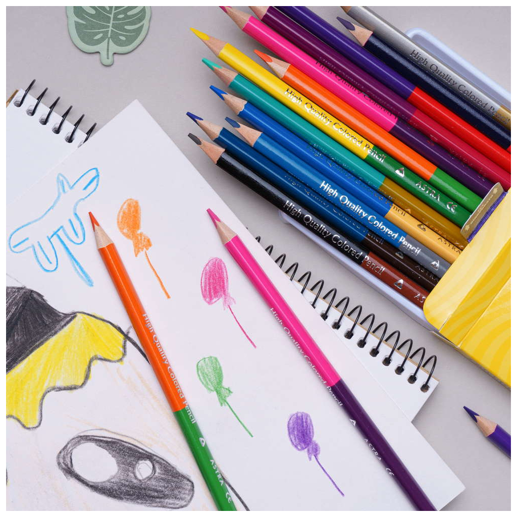 Олівці кольорові Школярик Тригранні Двосторонні З точилкою 12 шт 24 кольори (312113001-UA) - зображення 3