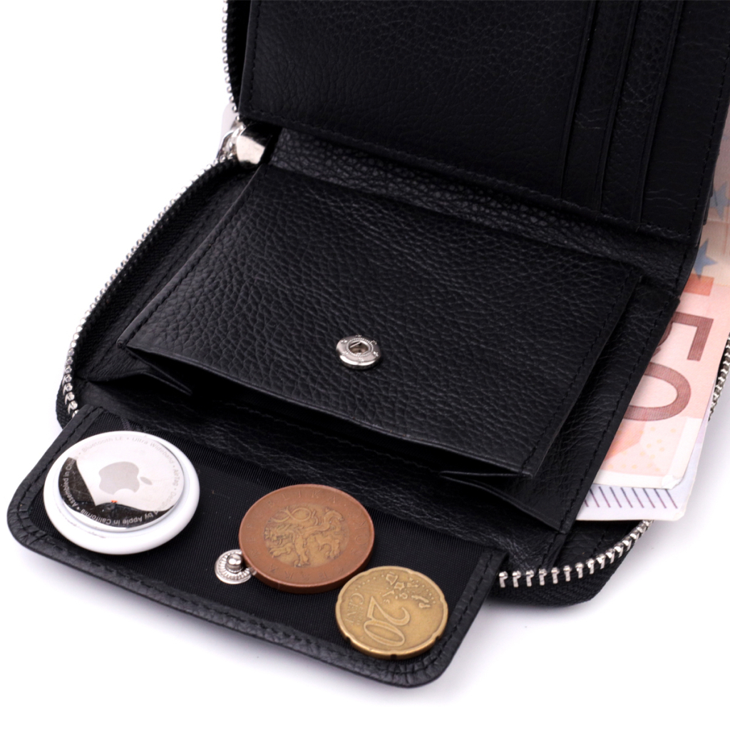 Гаманець ST Leather З натуральної шкіри Чорний (22449) - зображення 7