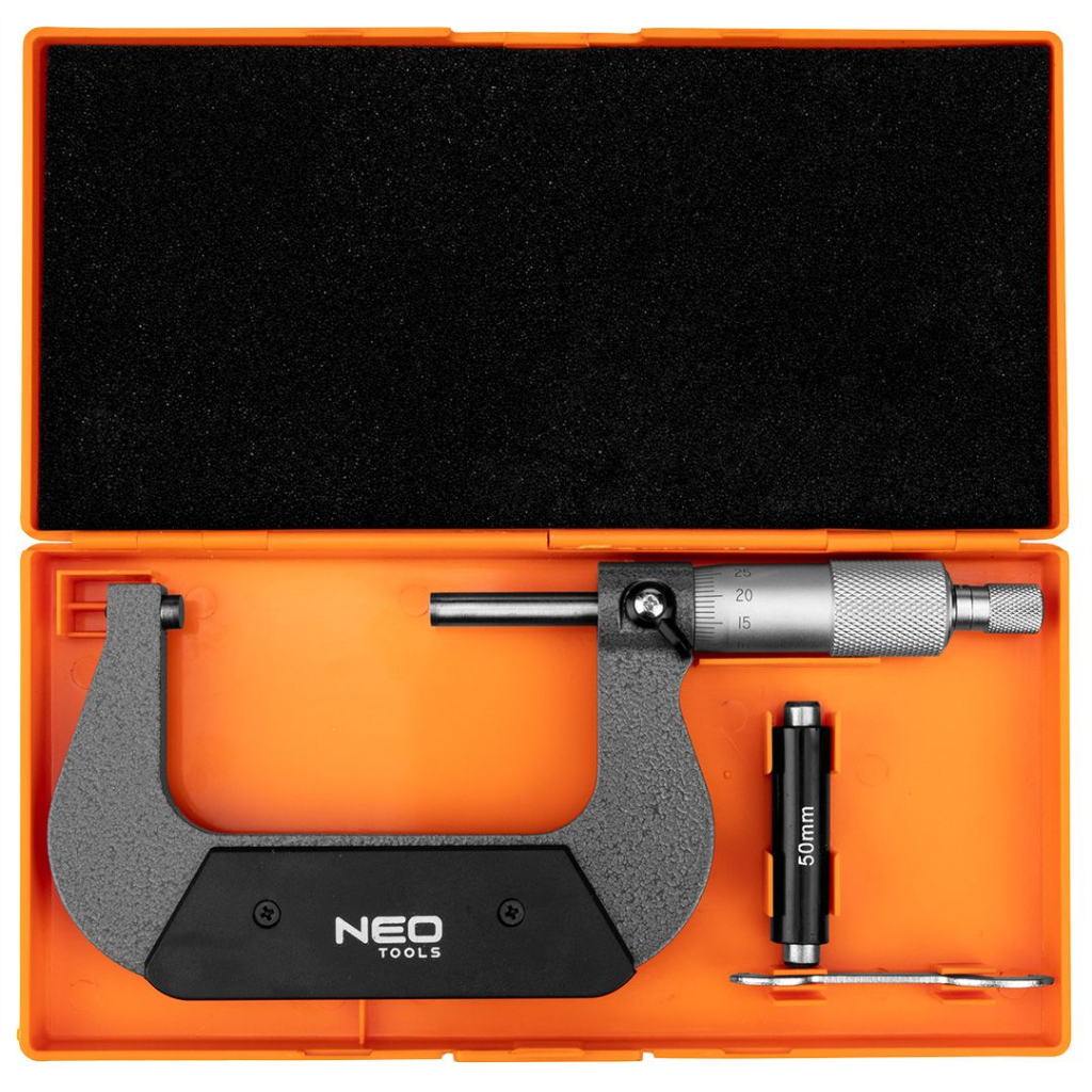 Мікрометр Neo Tools з верн'єром 50-75 мм, ±0.01 мм/м (75-022) - picture 3