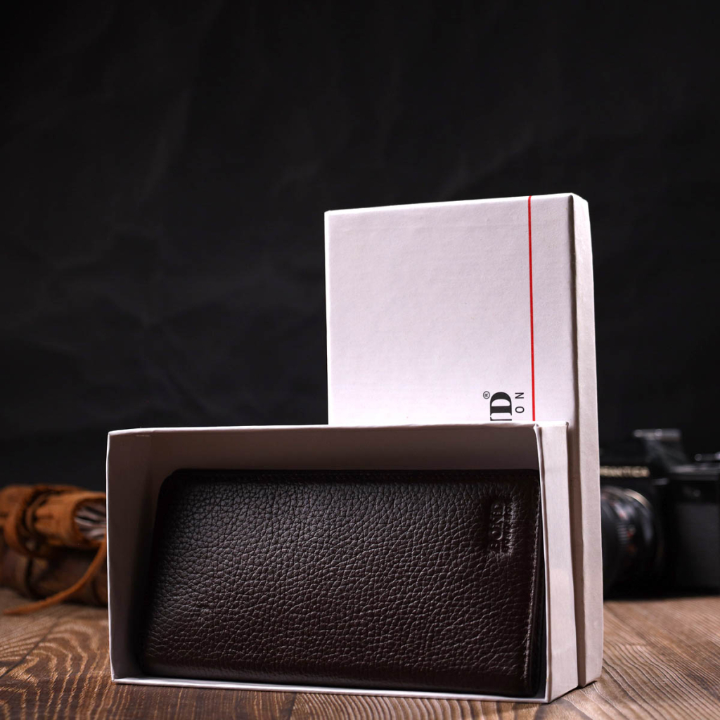 Гаманець Bond Accessories З натуральної зернистої шкіри Коричневий (22052) - зображення 11