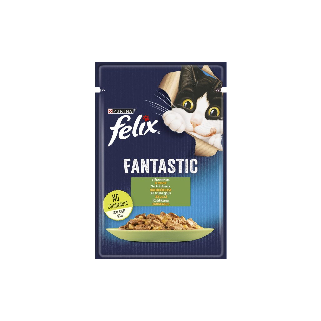 Вологий корм для кішок Purina Felix Fantastic з кроликом у желе 85 г (7613039835500) - зображення 1