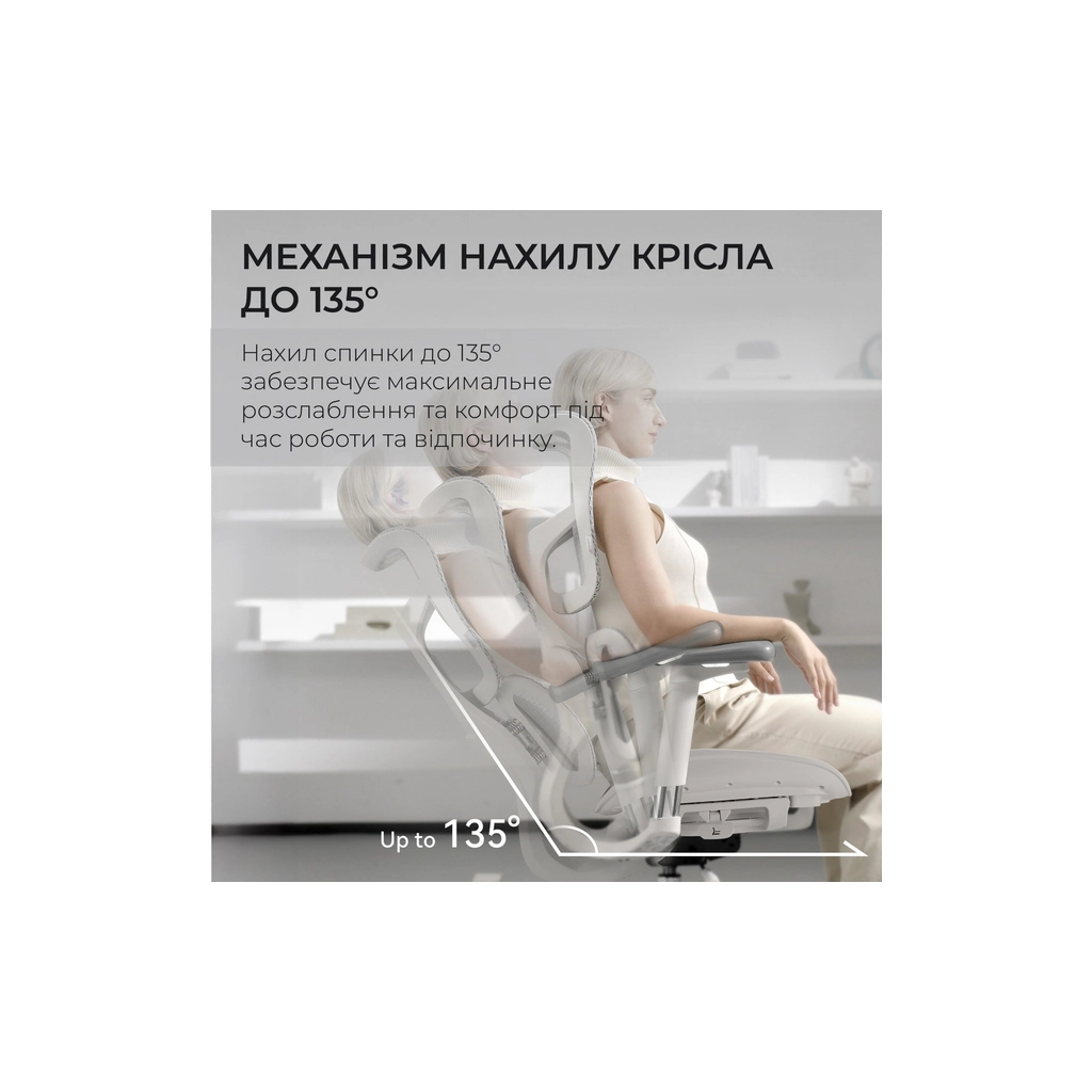 Офісне крісло Sihoo DORO S100 Mesh White (S100-M302) - зображення 8