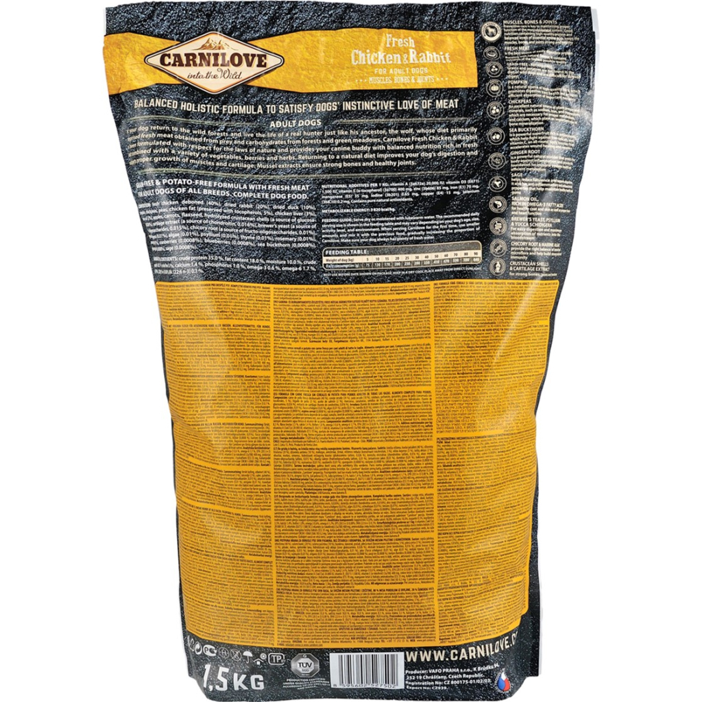 Сухий корм для собак Carnilove Fresh Chicken and Rabbit for Adult dogs 1.5 кг (8595602527502) - зображення 3