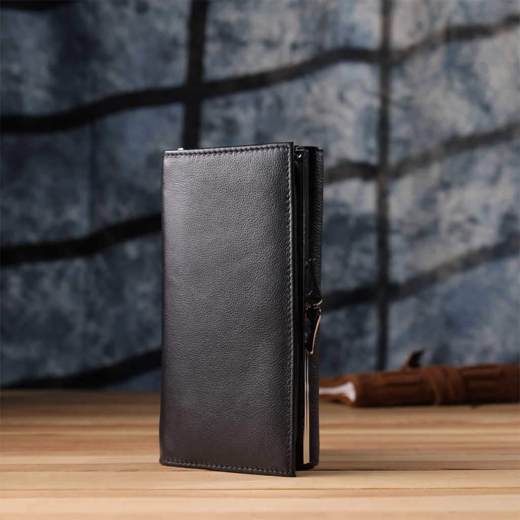 Гаманець ST Leather З натуральної шкіри Чорний (23112) - зображення 11