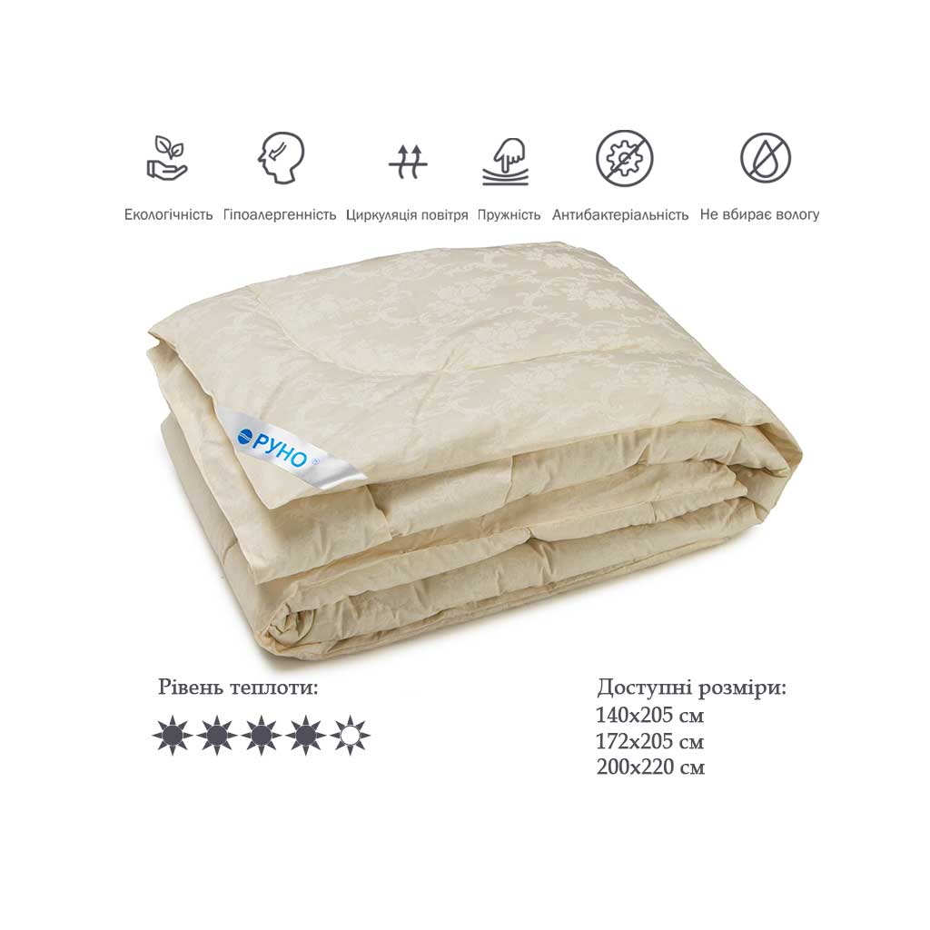 Ковдра Руно Силіконова молочна 172х205 см (316.02СЛУ_молочний) - зображення 3