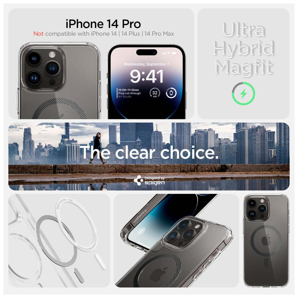 Чохол до мобільного телефона Spigen Apple iPhone 14 Pro Ultra Hybrid MagFit, Carbon Fiber (ACS04971) - зображення 3