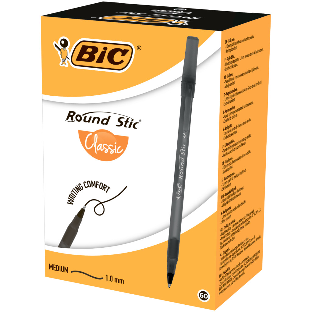 Ручка масляна Bic Round Stic, чорна (bc9205681) - зображення 2