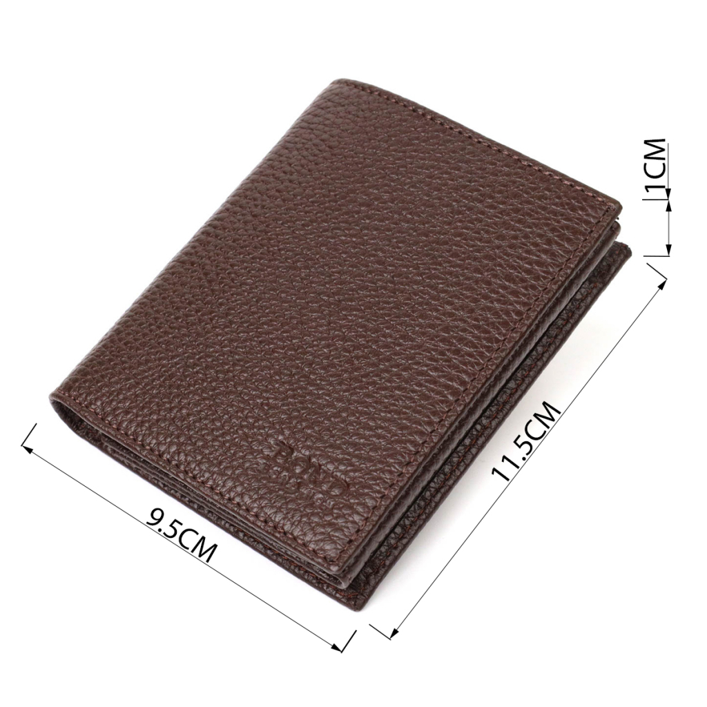 Гаманець Bond Accessories З натуральної зернистої шкіри Коричневий (21989) - зображення 3