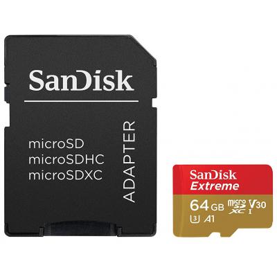 Карта пам'яті SanDisk 64GB microSDXC Class10 UHS-I V30 A1 4K (SDSQXAF-064G-GN6MA) - зображення 1