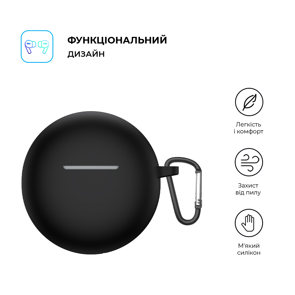 Чохол для навушників Armorstandart Hang Case для OPPO Enco Buds 2 Black (ARM71109) - зображення 2