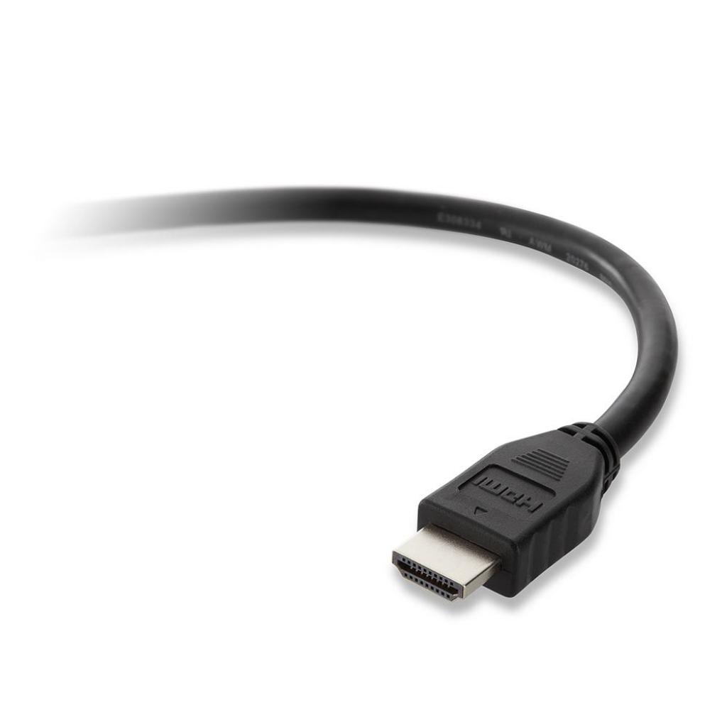 Кабель мультимедійний HDMI to HDMI 1.5m High Speed w/Ethernet Belkin (F3Y017BT1.5MBLK) - зображення 1
