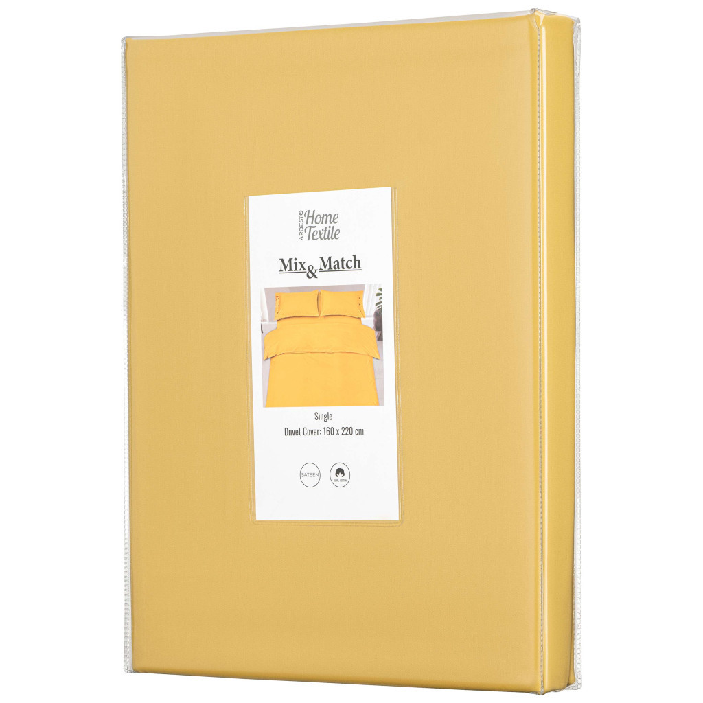 Простирадло Ardesto на резинці Mix&Match, 100% бавовна, сатин жовтий 160х200+30 см (ART1620FSS) - изображение 2