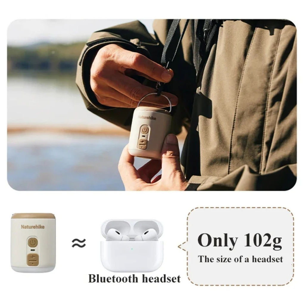 Насос для надувних меблів Naturehike CNK2300DQ022 + нічник + вентилятор, бежевий (6976507665971) - зображення 10