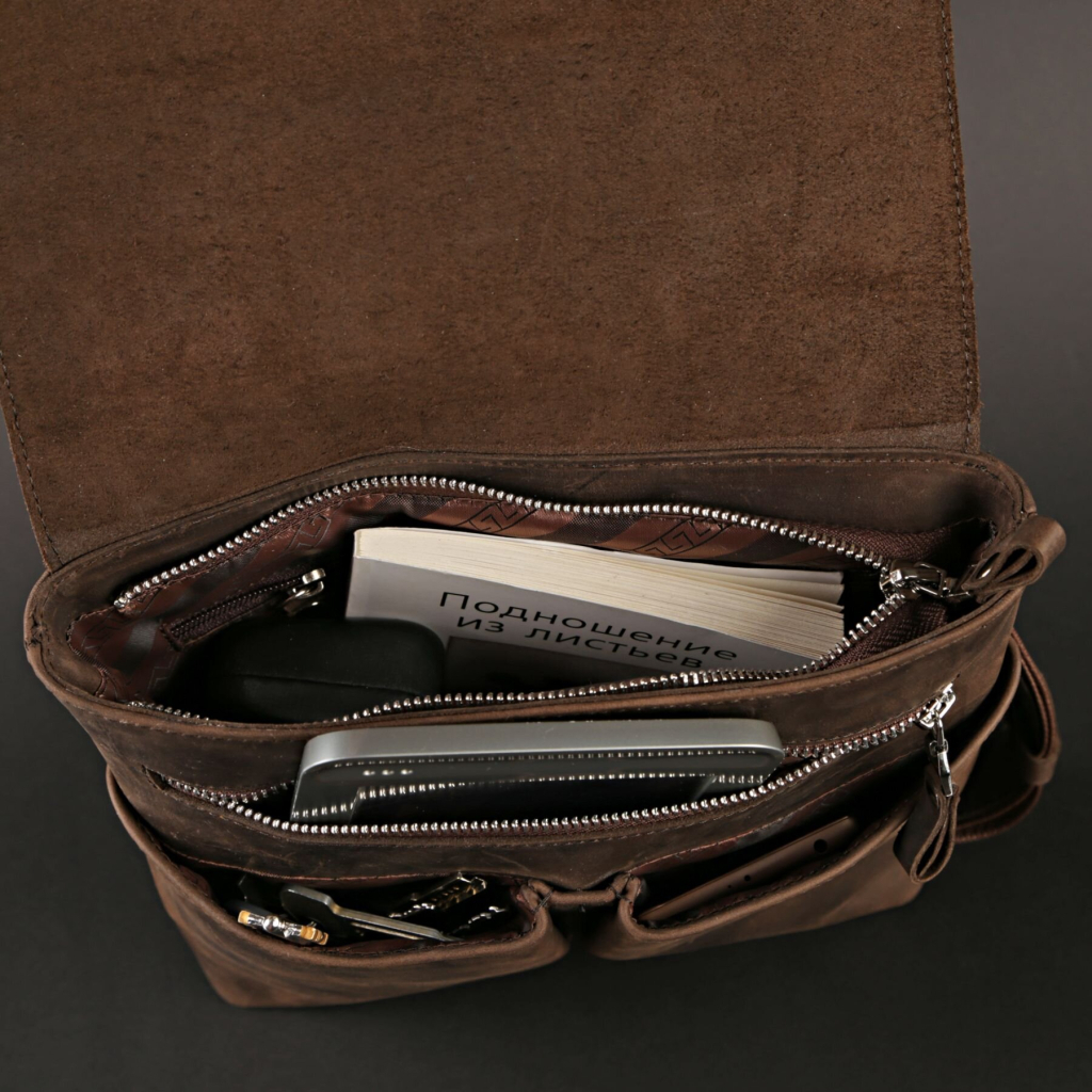 Сумка Shvigel З вінтажної шкіри Коричнева (00998) - зображення 6