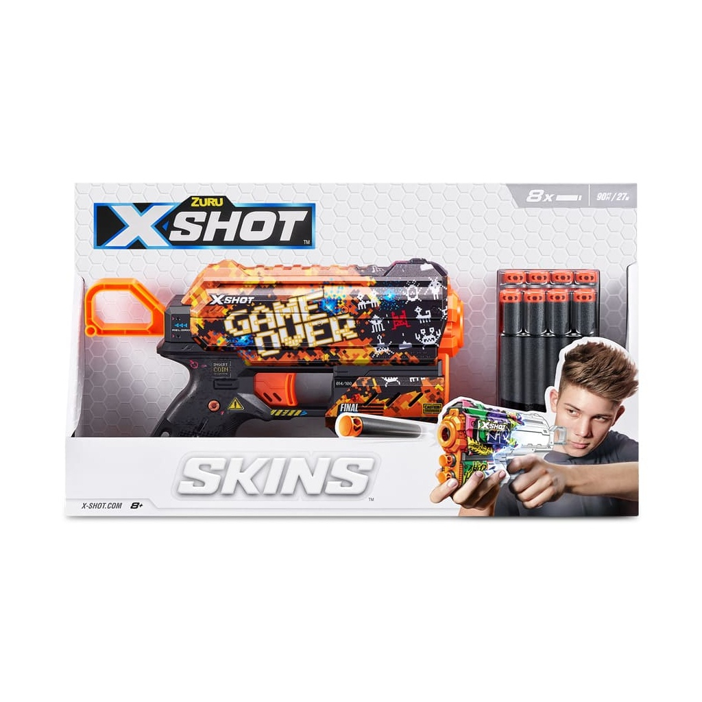 Іграшкова зброя Zuru X-Shot Швидкострільний бластер Skins Flux Game Over (8 патронів) (36516E) - зображення 3