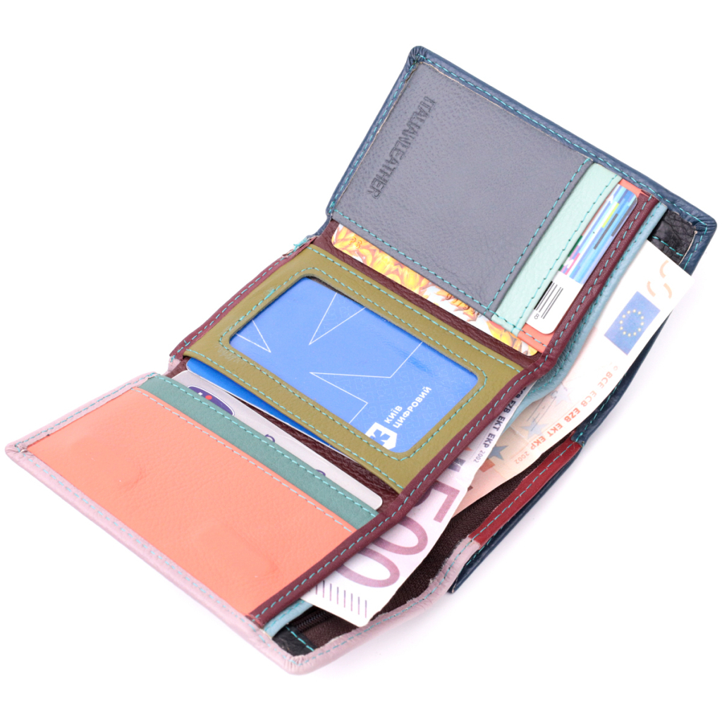 Гаманець ST Leather З натуральної шкіри Різнокольоровий (19462) - зображення 6