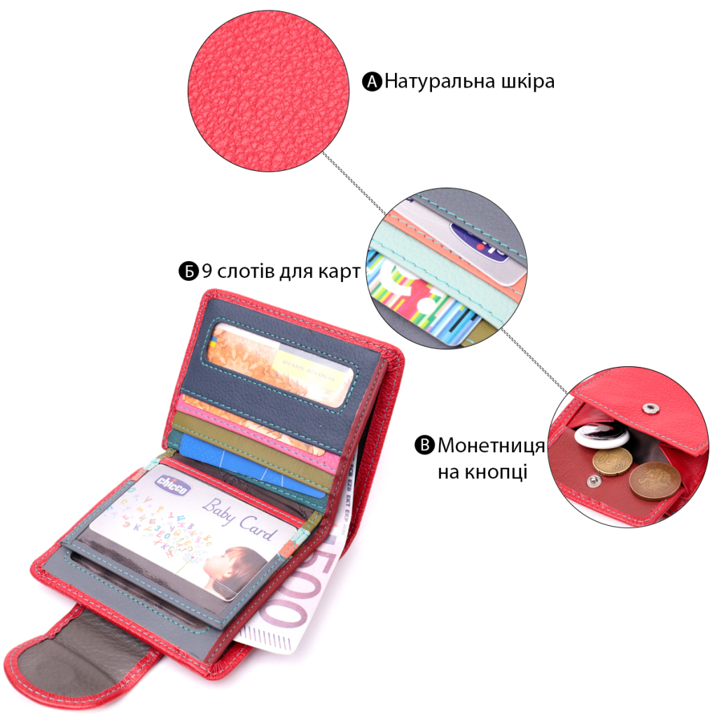 Гаманець ST Leather Шкіряний Червоний (19453) - зображення 5