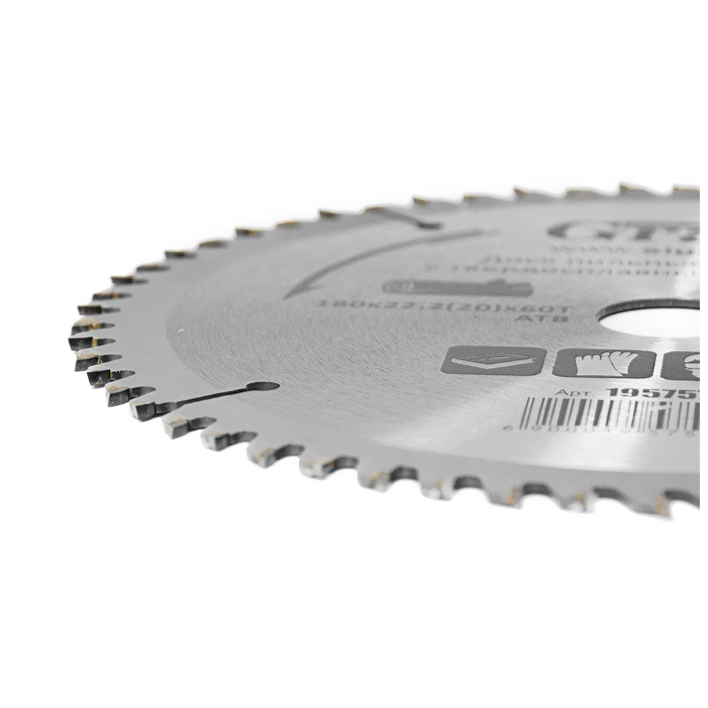 Круг відрізний Grad по дереву з твердосплавними напайками Ø180×22.2(20)×60Т, 8000об/хв (1957575) - зображення 2