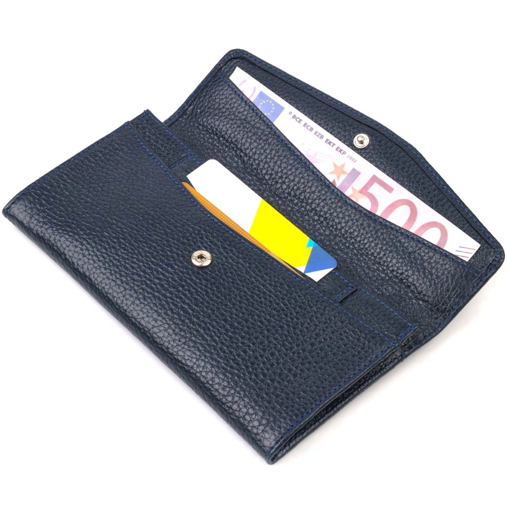 Портмоне Canpellini З натуральної шкіри флотар Синє (21702) - зображення 5