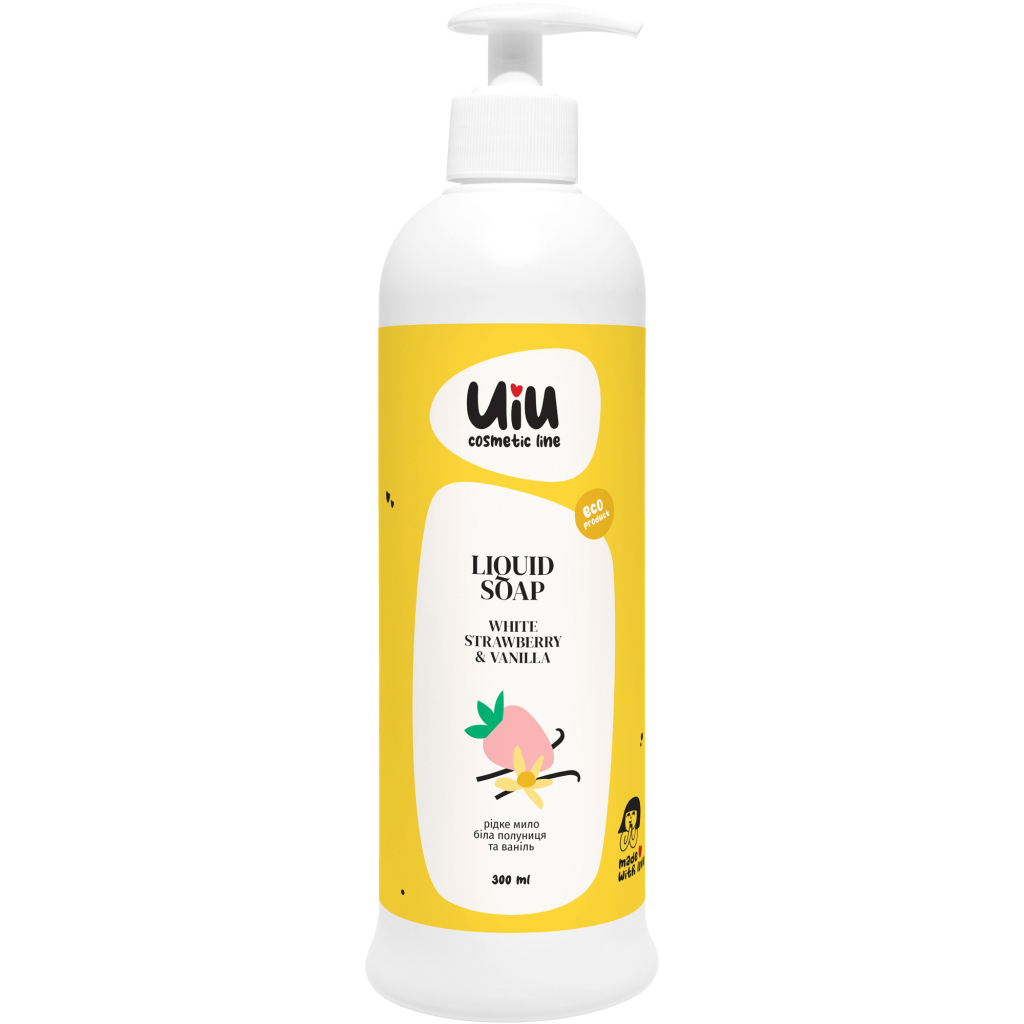 Рідке мило UIU Біла полуниця та Ваніль 300 мл (4820152332875) - зображення 1