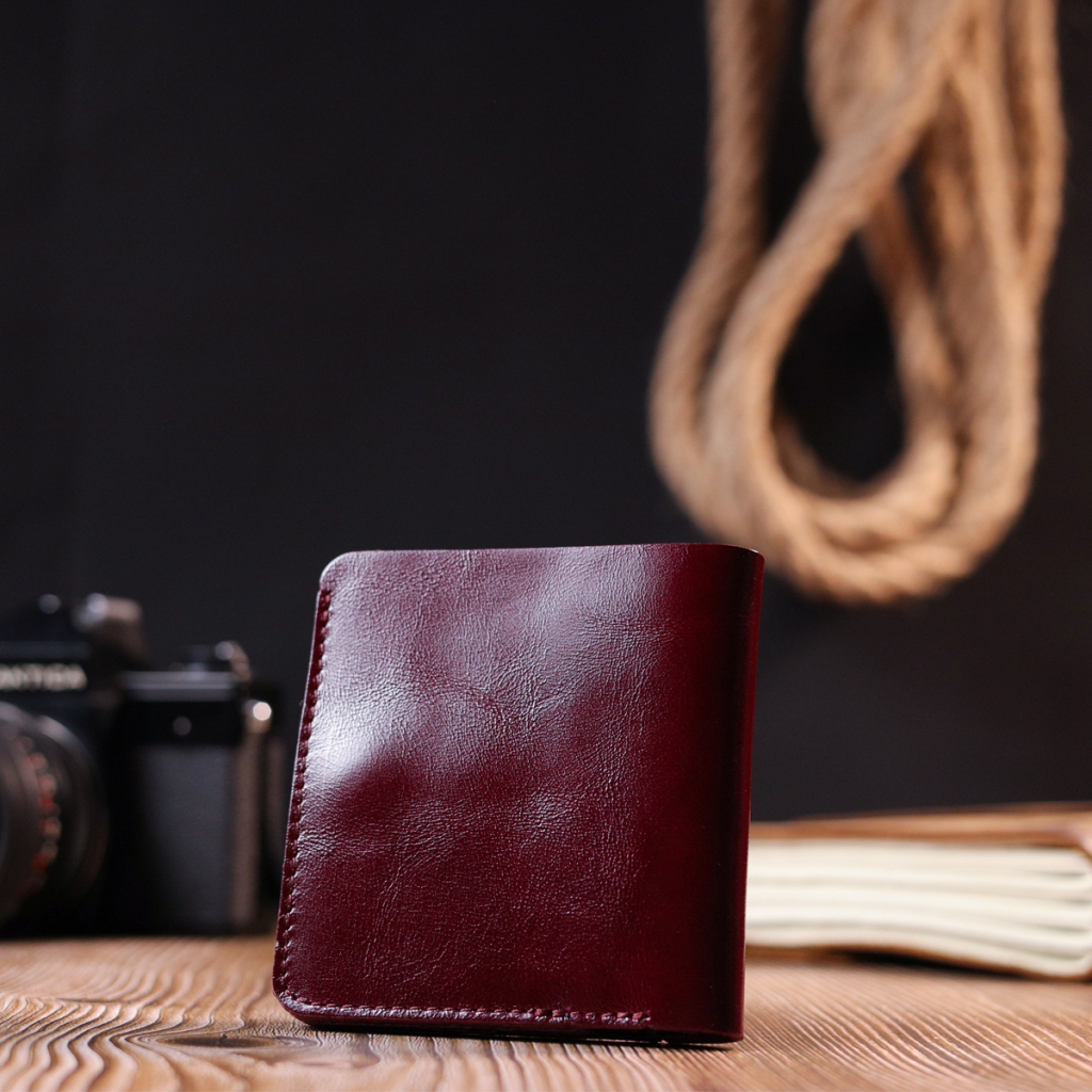 Портмоне Shvigel Шкіряне Вишневе (16609) - зображення 9