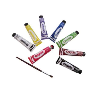 Темперні фарби Crayola 8 фарб у тюбику з пензликом для малювання (7407) - зображення 2