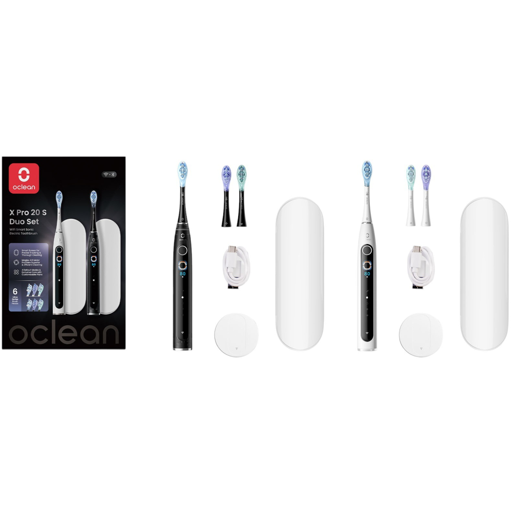 Електрична зубна щітка Oclean X Pro 20 S Duo Set White+Black (6970810556919) - зображення 5
