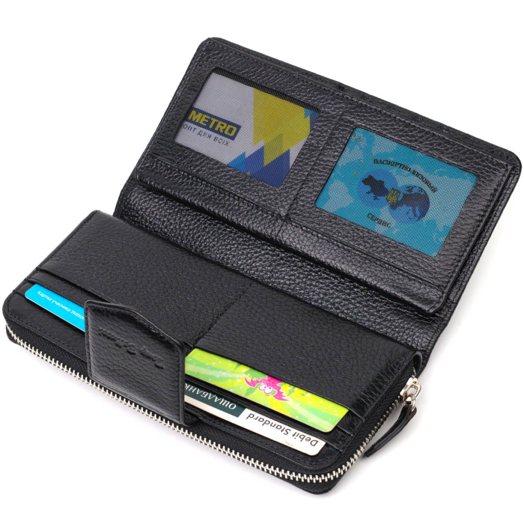 Гаманець Tony Bellucci З блоком для карт та документів Чорний (21955) - зображення 7