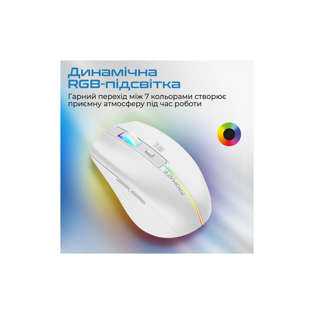 Мишка Promate Kitt Wireless White (kitt.white) - зображення 5