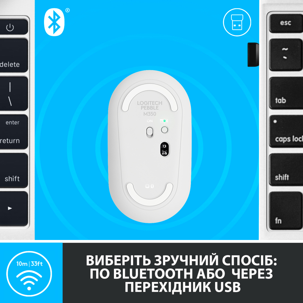 Мишка Logitech M350 Wireless White (910-005716) - зображення 5