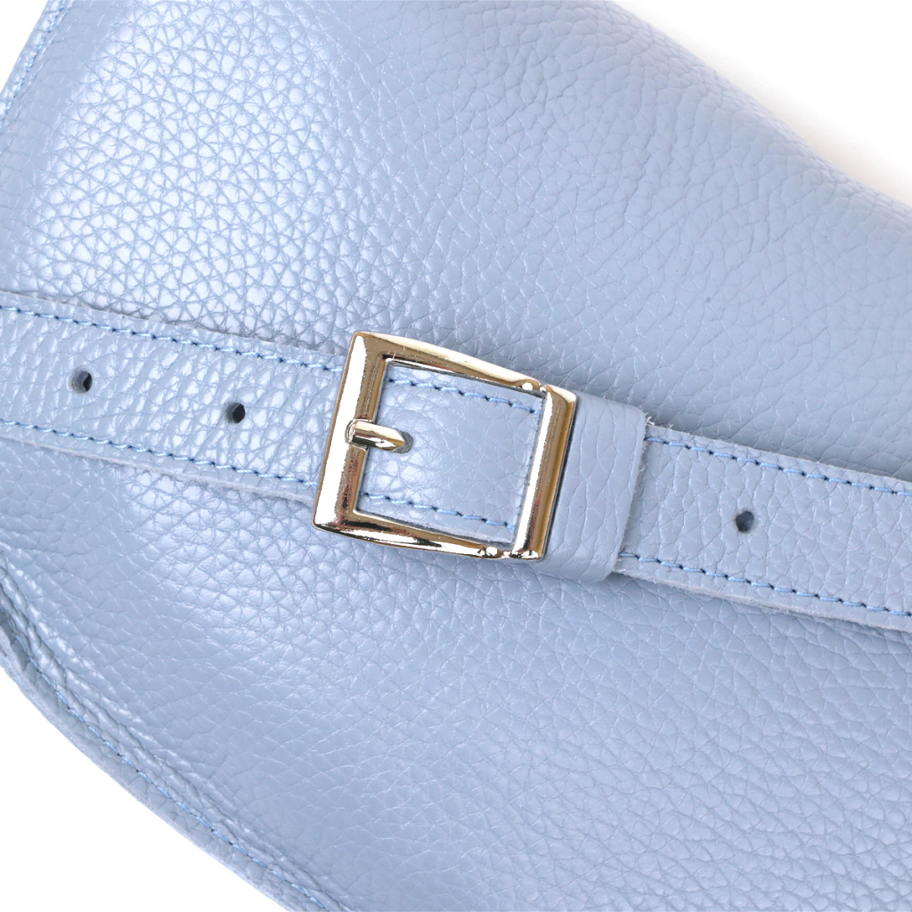 Сумка Shvigel Шкіряна бананка Блакитна (16374) - зображення 7