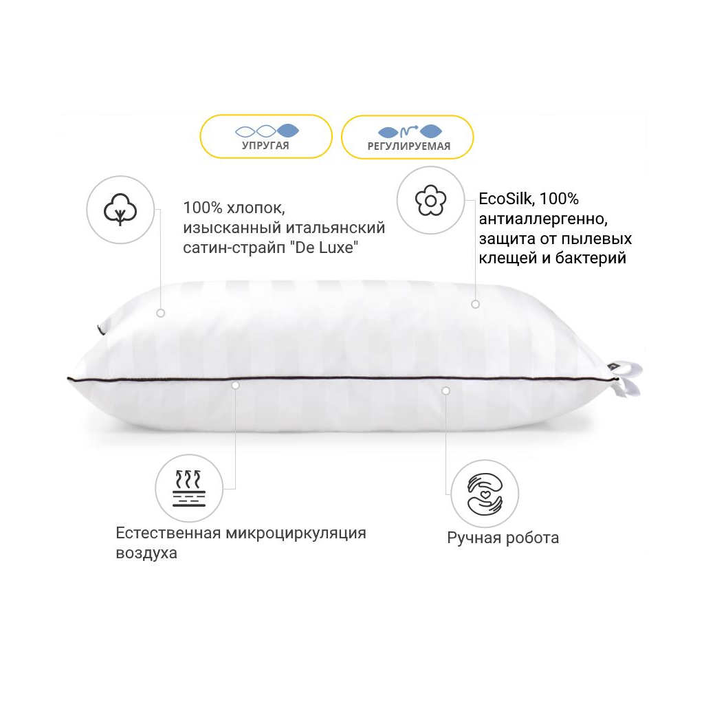 Подушка MirSon бамбукова Hand Made Royal Pearl 932 висока 50x70 (2200000557223) - зображення 2