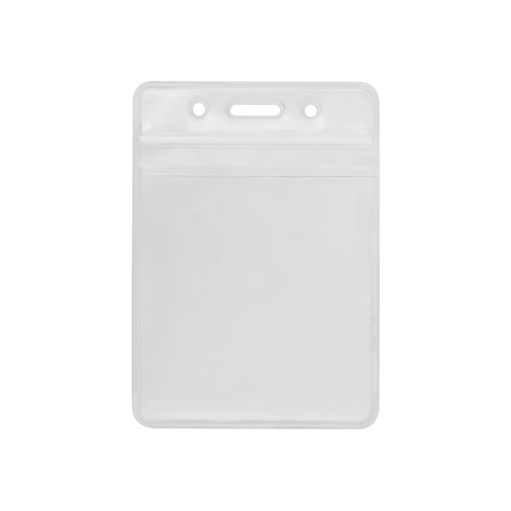 Бейдж Optima вертикальний замок zip lock PVC, 91х128 мм (O45629) - зображення 1