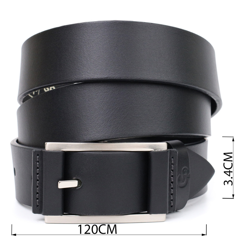 Ремінь Grande Pelle Шкіряний брючний з квадратною пряжкою Чорний (11679) - зображення 3