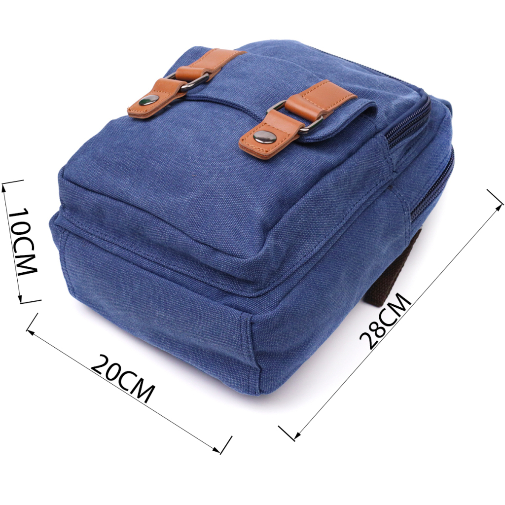 Сумка Vintage З двома відділеннями з текстилю Синя (22165) - зображення 3