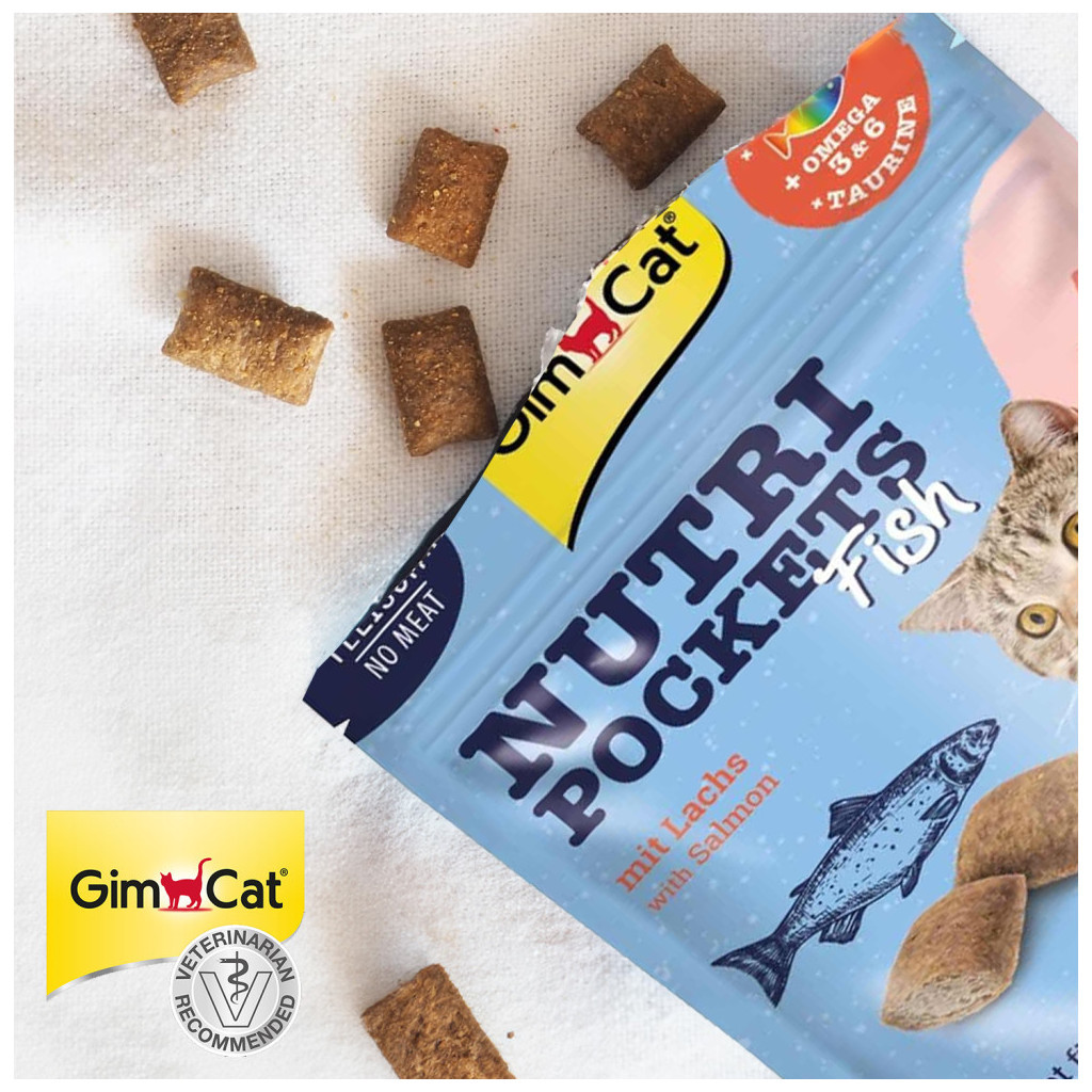 Ласощі для котів GimCat Nutri Pockets Fish Лосось 60 г (4002064419626) - изображение 5