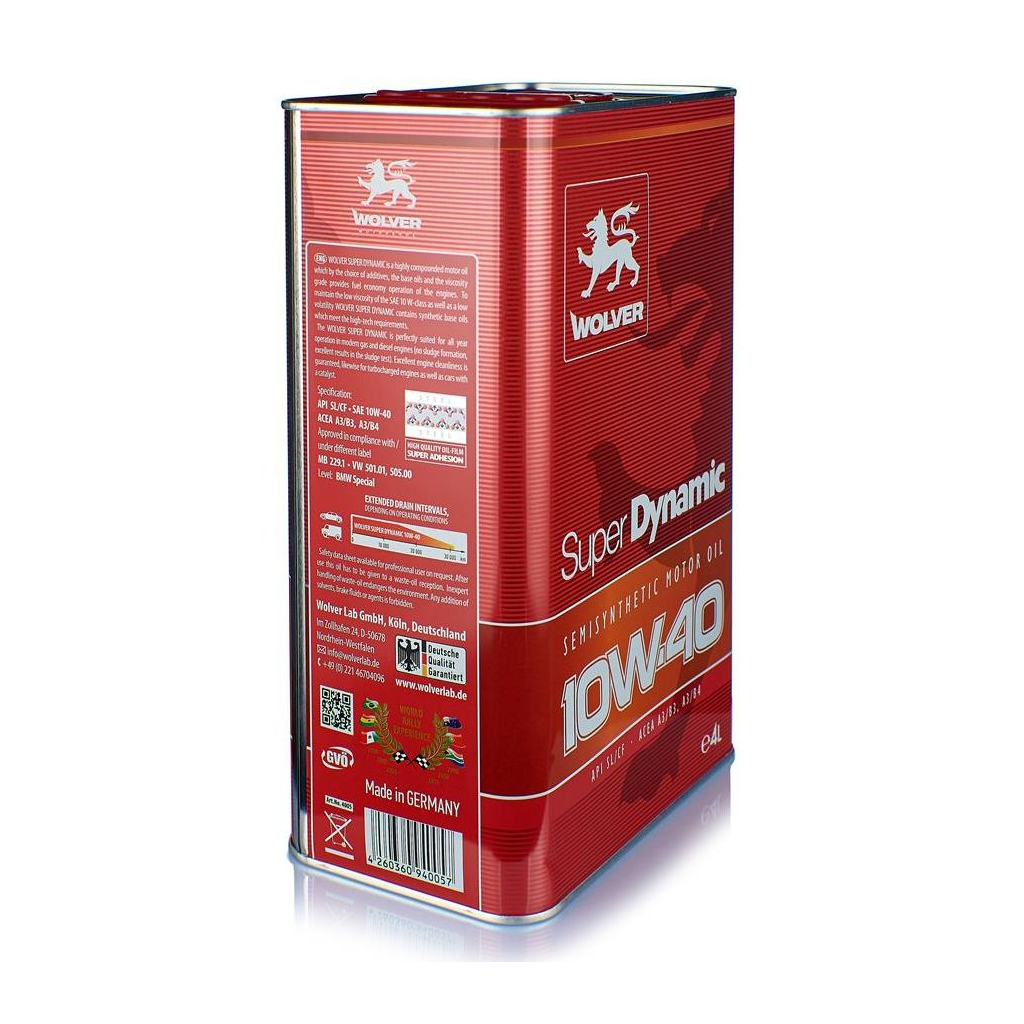 Моторна олива Wolver Super Dinamic 10W-40 4л (4260360940057) - изображение 3