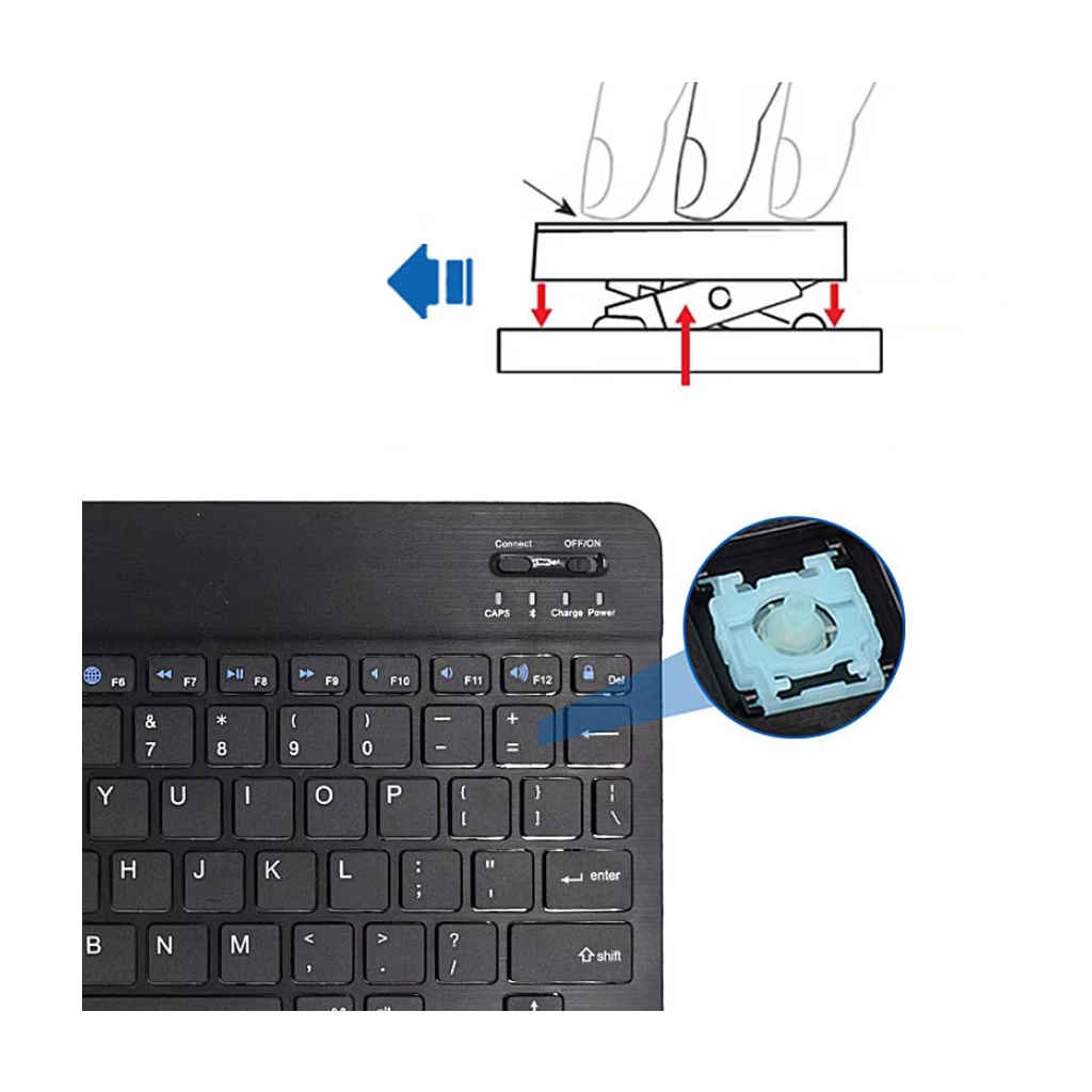Клавіатура BeCover (245х150 мм) Bluetooth UA Black (713405) - зображення 4