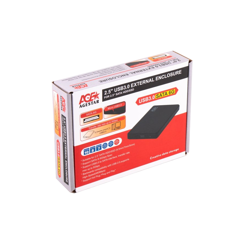 Кишеня зовнішня AgeStar 2.5" USB3.0 (3UB2P2) - зображення 3